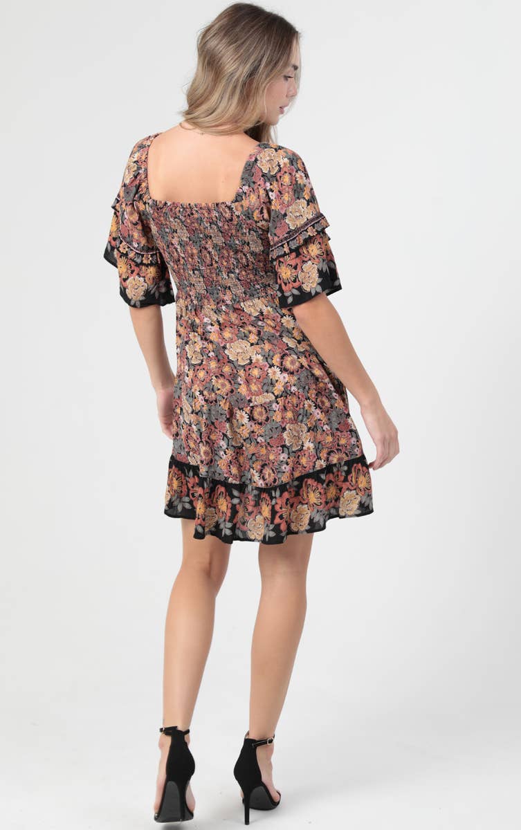 V NECK TWIST FRONT DRESS