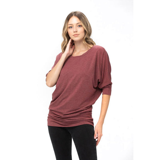 Dolman Comfy 4/3  Sleeve Loose fit Casual Tunics