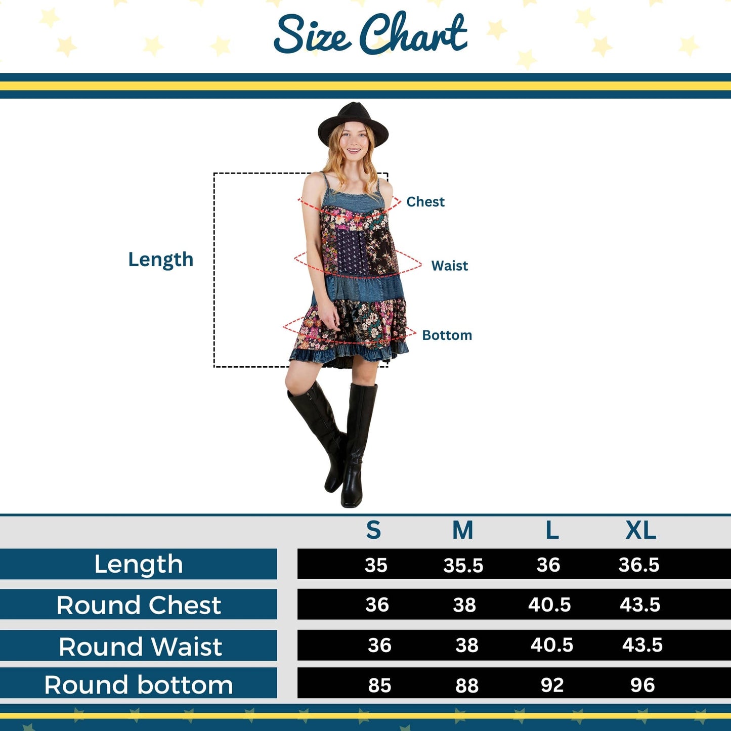 Flirty Babydoll Spaghetti Dress with Denim Yoke