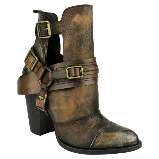 Sheila - Tan Leather Attitude Booties